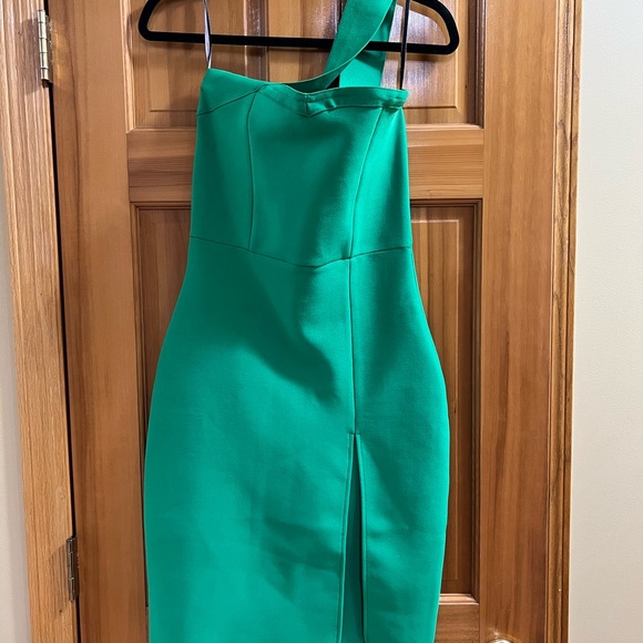 Green One-Shoulder Dress - Picture 1 of 3